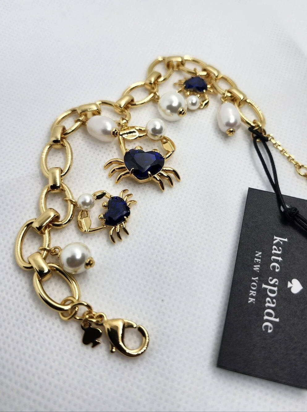 Kate Spade Crab Gold Bracelet with Blue and White Accents - Picture 10 of 11